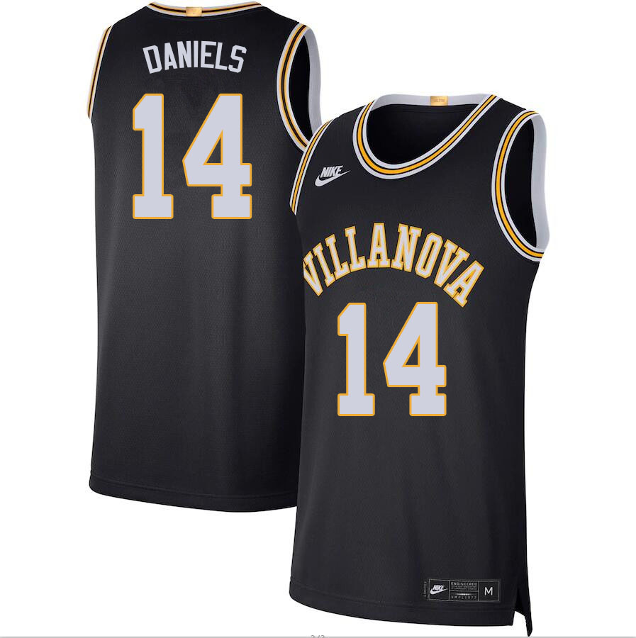 Men #14 Caleb Daniels Villanova Wildcats College Basketball Jerseys Sale-Black